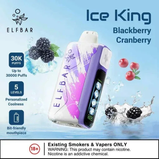 Elf Bar Ice King – Blackberry Cranberry – 30K 30000 Puffs - Buy Authentic Vape in Goa - Vape Shop Goa