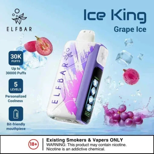 Elf Bar Ice King – Grape Ice – 30K 30000 Puffs - Buy Authentic Vape in Goa - Vape Shop Goa