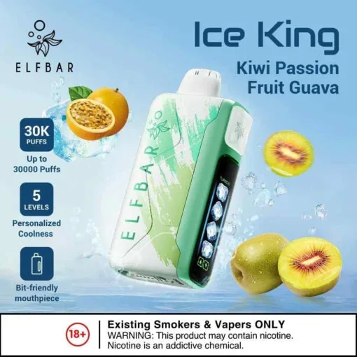 Elf Bar Ice King – Kiwi Passion Fruit Guava – 30K 30000 Puffs - Buy Authentic Vape in Goa - Vape Shop Goa