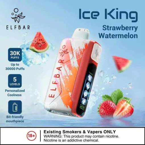 Elf Bar Ice King – Strawberry Watermelon – 30K 30000 Puffs - Buy Authentic Vape in Goa - Vape Shop Goa