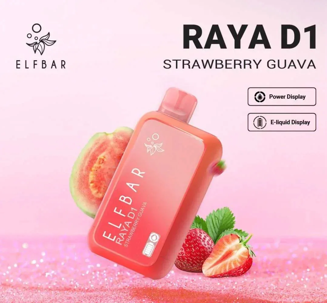 Elf Bar Raya D1 – Strawberry Guava - Buy Authentic Vape in Goa - Vape Shop Goa