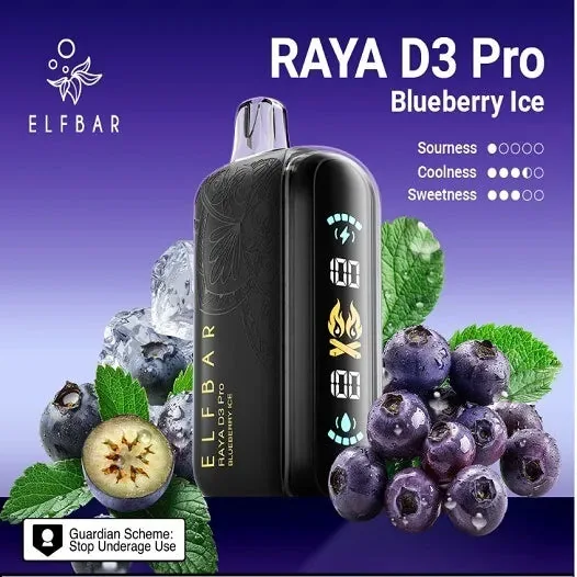 Elf Bar Raya D3 Pro 30K – Blueberry Ice 30000 Puffs - Buy Authentic Vape in Goa - Vape Shop Goa