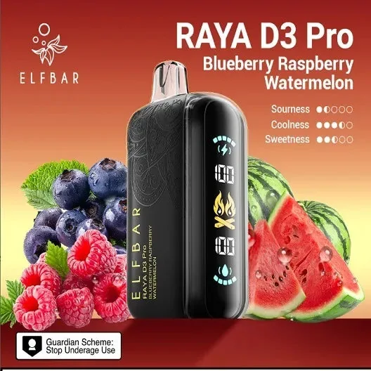 Elf Bar Raya D3 Pro 30K Blueberry Raspberry Watermelon 30000 Puffs - Buy Authentic Vape in Goa - Vape Shop Goa