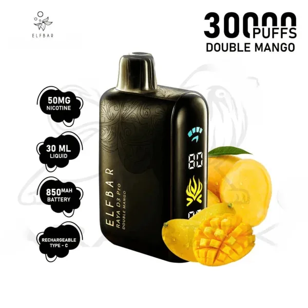 Elf Bar Raya D3 Pro -30k Double Mango 30000 Puffs - Buy Authentic Vape in Goa - Vape Shop Goa