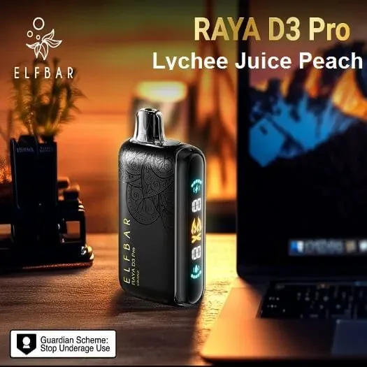 Elf Bar Raya D3 Pro 30K – Lychee Juicy Peach 30000 Puffs - Buy Authentic Vape in Goa - Vape Shop Goa