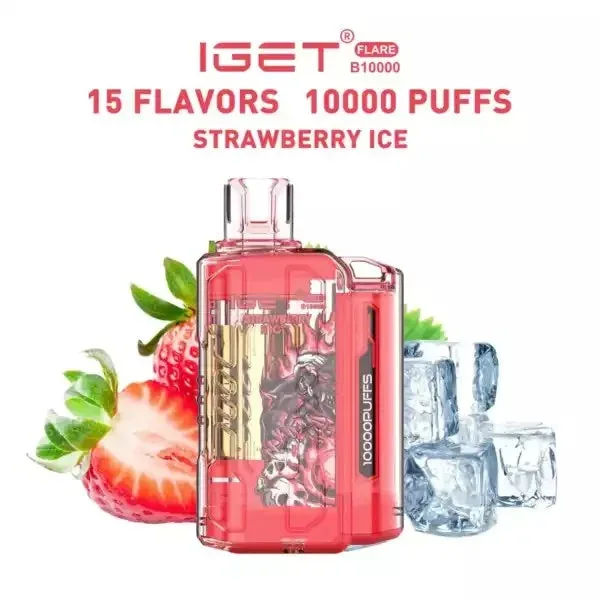 Iget Flare B10000 – Strawberry Ice - Buy Authentic Vape in Goa - Vape Shop Goa